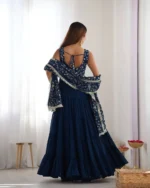 Teal Blue Fox Georgette Anarkali Set – Perfect for Weddings - Image 10