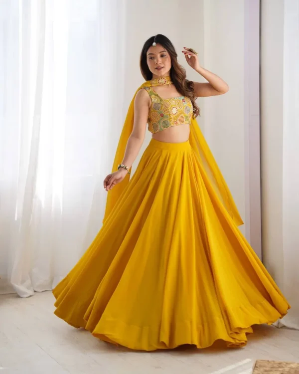 Haldi Ceremony Special – Pure Soft Fox Georgette Lehenga Choli
