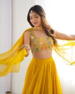 Pure Soft Fox Georgette Haldi Ceremony Lehenga Choli - Image 9