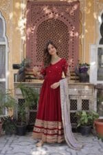 Embroidered Gown with Fancy Dupatta