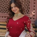 Faux Blooming Embroidered Gown with Dupatta