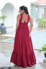 Kutchi Gamthi Rayon Gown with Mirror Work