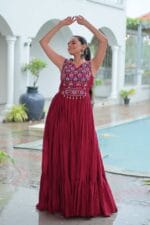 Kutchi Gamthi Rayon Gown with Mirror Work Navratri