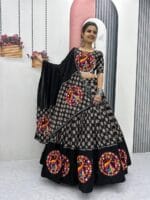 Navratri Cotton Lehenga Choli with Gamthi Mirror Work