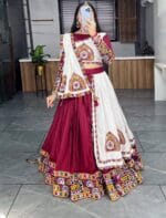 Navratri Rayon Cotton Lehenga Set with Mirror Work