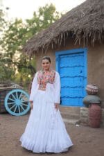 Navratri Special Lehenga Choli with Koti Set white