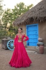 Navratri Special Lehenga Choli with Koti pink