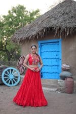 Navratri Special Lehenga Choli with red Koti