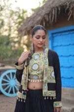 Navratri Special ehenga Choli with Koti Set black