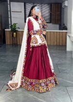Rayon Cotton Lehenga Set with Mirror Work