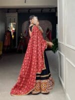 Red & Black Gamthi Work Navratri Choli Set