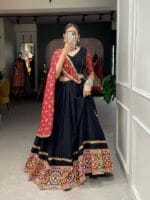 Red & Black Gamthi Work Navratri Lehenga Choli