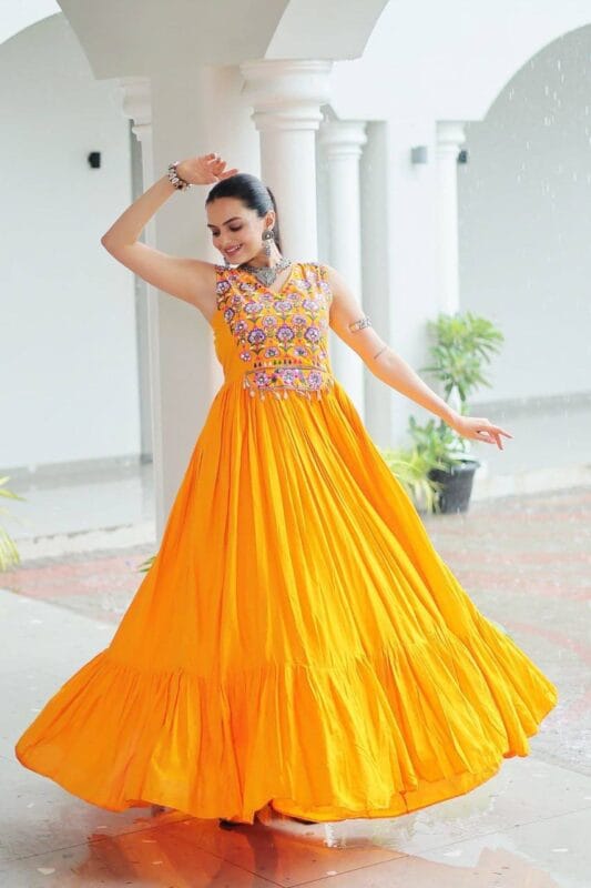 mirror work gown