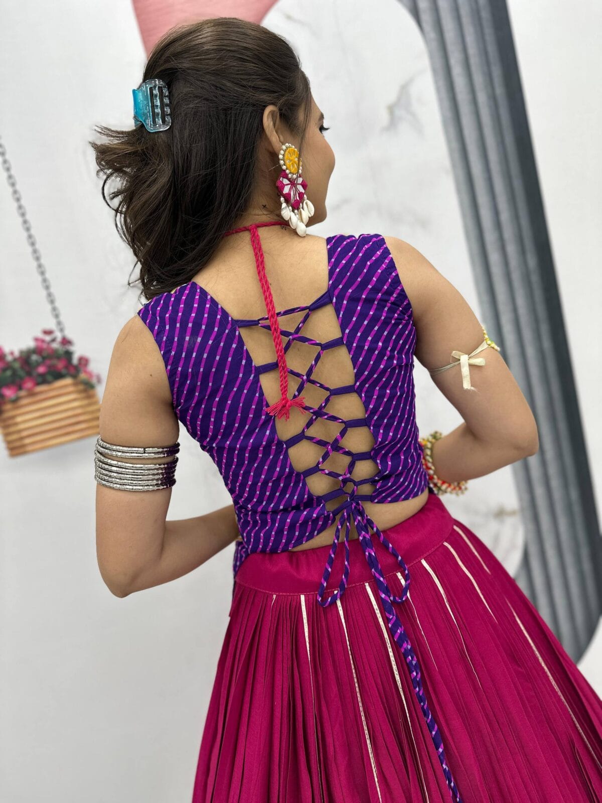 Royal Gamthi Mirror Work Navratri Lehenga