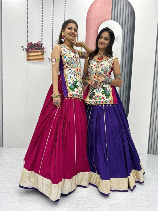 Royal Gamthi Mirror Work Navratri Lehenga Choli Set